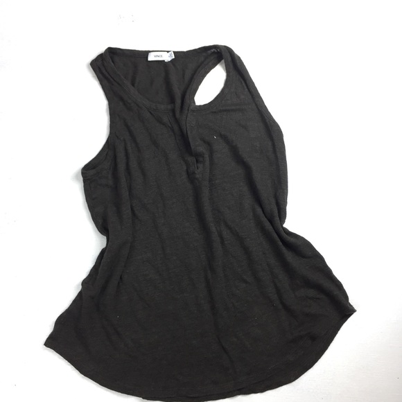 Vince Linen tank medium Dk gray-ish olive - Picture 1 of 4